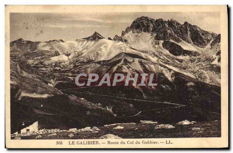 Old Postcard The Route du Galibier Col du Galibier