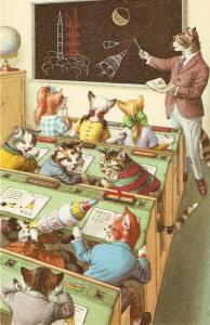 \Dressed Cats at School\ Mainzer Cats PC #4965, Pted.Belgium