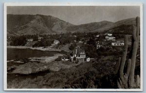 Aconcagua Chile Postcard Zapallar Spa Air View c1920's Antique RPPC Photo