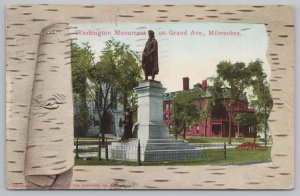 State View~Washington Monument On Grand Avenue Milwaukee WI~Vintage Postcard