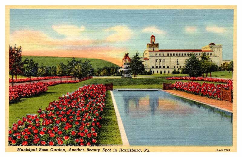 Postcard GARDEN SCENE Harrisburg Pennsylvania PA AQ6516