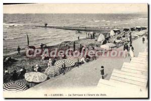 Old Postcard Cabourg La Terrasse A I'Heure Du Bain