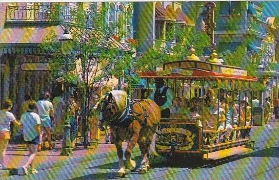 Florida Walt Disney World Trolley Ride Down Main Street U S A