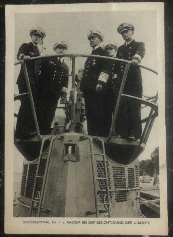 Mint Germany RPPC Postcard Cover Admiral Raeder visiting the U boat