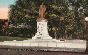 Vintage Postcard 1910's Barry Statue Franklin Washington D. C. District Columbia