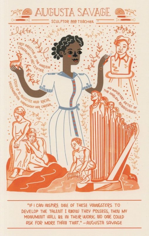 Augusta Savage African American Equality Sculptor Postcard