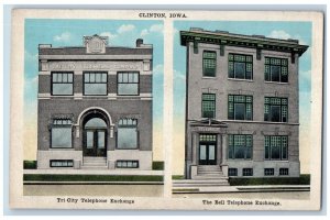 Clinton Iowa IA Postcard Tri City Telephone Exchange The Bell Telephone Exchange