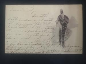 1910 Geneva NE USA Postcard Native American Indian Woman Cover