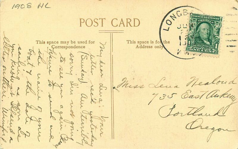 Washington Long Beach Bathing Scene Vincent #103 1908 Postcard 22-1929