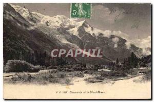 Old Postcard Chamonix and Mont Blanc