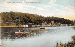 Columbian Grove New York Row Boat Waterfront Antique Postcard K78350