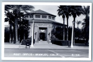 Brawley California CA Postcard RPPC Photo Post Office Building c1950's Vintage