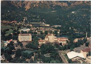 The Broadmoor resort complex, Rocky Mountain foothills, Colorado, Postcard