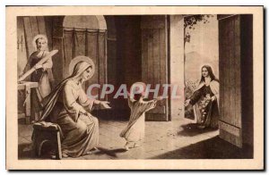 Postcard Old St. Therese of the Child Jesus celebrating flowers under the fee...