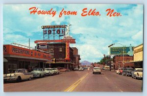 Elko Nevada Postcard Old West Modern Splendor View Downtown 1960 Vintage Antique