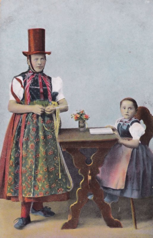 Man Dressed As Woman Sewing Antique Transvestite LGBT Postcard