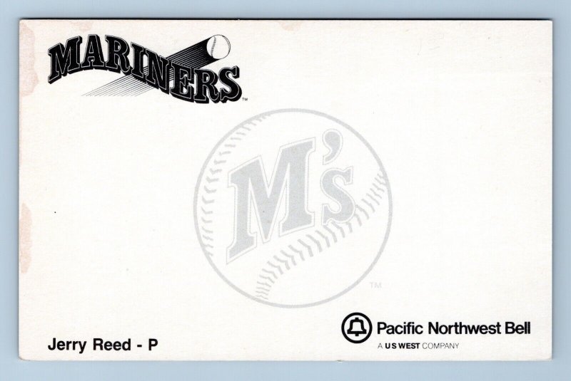 Jerry Reed Seattle Mariners Baseball Club Issue UNP Chrome Postcard P6