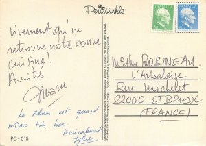 Roy Chen signed Postcard Jamaica country bus