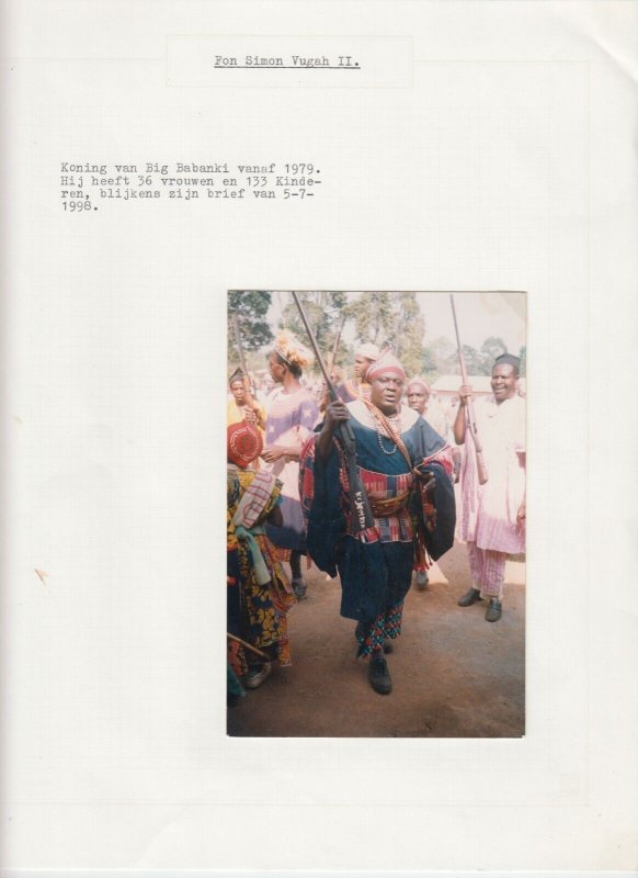 King Fon Simon Vugah II, Original Autograph, Royalty, Cameroon (L6319)