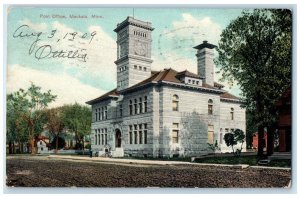 1909 Post Office Exterior Building Mankato Minnesota MN Vintage Antique Postcard