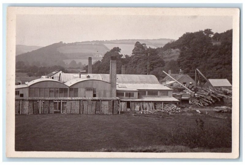 c1910s Logging Lumber Yard Factory View Staverton England UK RPPC Photo Postcard