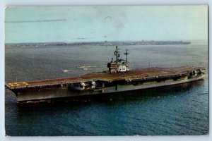 Postcard USS Forrestal Mightest Warships Battleship WWII c1958 Vintage Antique