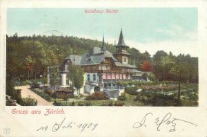 Switzerland gruss aus Zurich 1901 Waldhaus Dolder hotel pension 