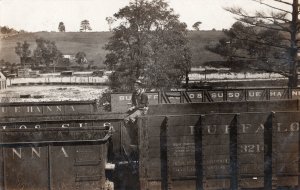 12446 Brakeman or Hobo? Man on Buffalo & Susquehanna Railroad Gondola RPPC