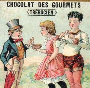 1880s French Gourmet Chocolates Trebucien Fun Game Trick F155