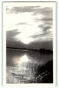 1930-50 Lake Waubee Sunset Camp Mack Milford Indiana Rppc Real Photo Postcard 