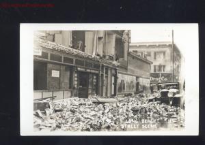 RPPC LONG BEACH CALIFORNIA EARTHQUAKE STREET DISASTER 1933 REAL PHOTO POSTCARD