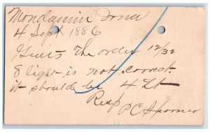 1886 Lumber Order WJ Young & Co. Mondamin Iowa IA Clinton IA Postal Card