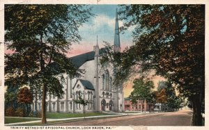 Vintage Postcard Trinity Methodist Episcopal Church Lock Haven Pennsylvania PA