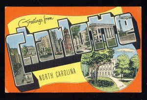 Charlotte, North Carolina/NC Postcard, Greetings From Charlotte Multi-View