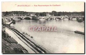 Old Postcard Montereau Panoramic view of the confluence