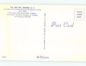 Unused Pre-1980 RESTAURANT SCENE Geneseo New York NY F7847