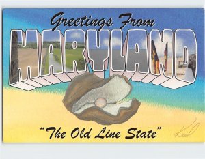 Postcard The Old Line State, Greetings From Maryland