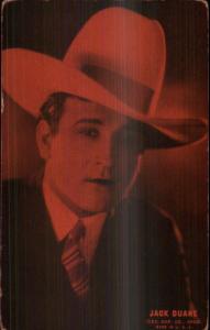 Cowboy Actor Mutoscope Exhibit Card JACK DUANE RED TINT