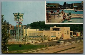 Postcard Arlington VA c1960s Quality Courts Motel South Gate Old Car Pool