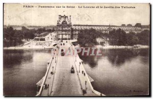 Old Postcard Panorama Paris on the Seine The Louvre and the Tuileries Gardens