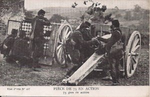 WWI 75 MM Artillery Piece, Ammunition, Soldiers, Military Weapon 1914-18 French