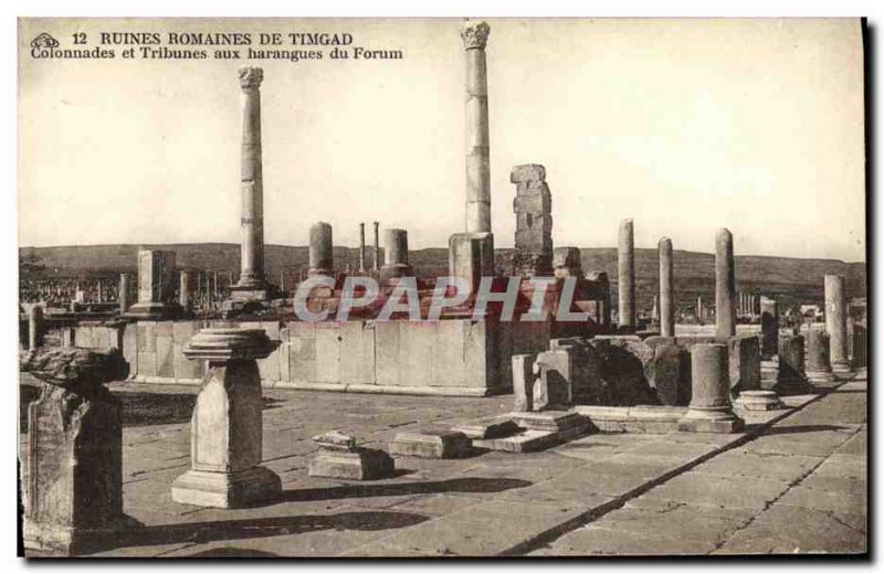 Postcard Ancient Roman Ruins From Timegad Colonnades and Tribunes to Forum Ha...