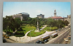 The Common With City Hall In Background, Worcester MA 50's Postcard (#7985)