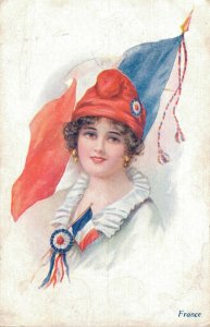 Glamour Lady France Vintage Postcard  06.37