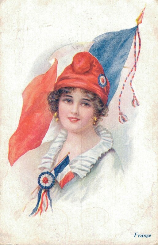 Glamour Lady France Vintage Postcard  06.37