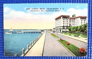 Vintage c1940s Fort Sumter Hotel Waterfront Hotel Charleston SC