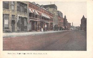 Sioux Falls South Dakota Main Avenue Antique Postcard J55917