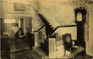 Reception Hall Grandfather Clock  Hartness House Springfield Vermont Postcard