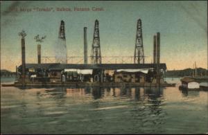 Balboa Panama Canal Drill Barge Toredo c1910 Postcard