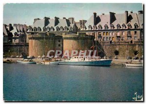 Postcard Modern Colors in Brittany Saint Malo I & V The Great Gate and the Re...